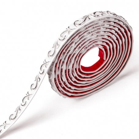 Молдинг Белый с серебром 4950х20х7мм SW-00002679