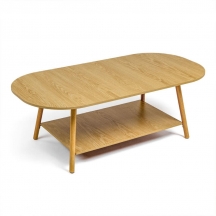 Столик кофейный овальный двухъярусный 120×60×41,5 см WOOD BROWN SW-00003363