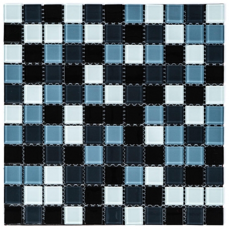 Мозаика из декоративного стекла чёрно-серая 298х298х4,5мм SW-00002369