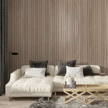 Самоклеющаяся виниловая 3D рейка Тик Ореховый 600×2900×3 мм SW-00002906