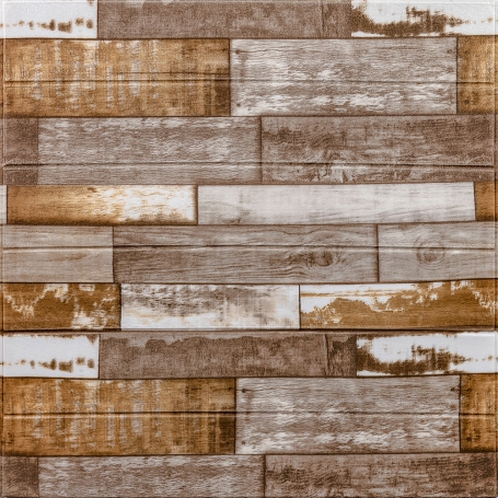 Самоклеюча 3D панель під коричневе дерево 700x700x5мм (049)