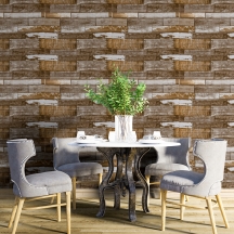 Самоклеюча 3D панель під коричневе дерево 700x700x5мм (049)