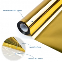 Зеркальная солнцезащитная плёнка для окон Серебро 600х10000х0,08 мм SW-00002715