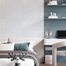 Самоклеющаяся 3D панель белая стеновая 700x690x5мм SW-00003306