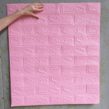 Самоклеющаяся 3D панель под розовый кирпич 700x770x3мм