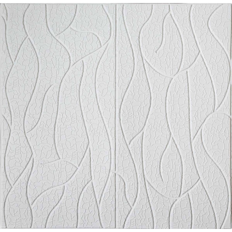 Самоклеюча декоративна 3D панель скеля біла 700x700x5 мм