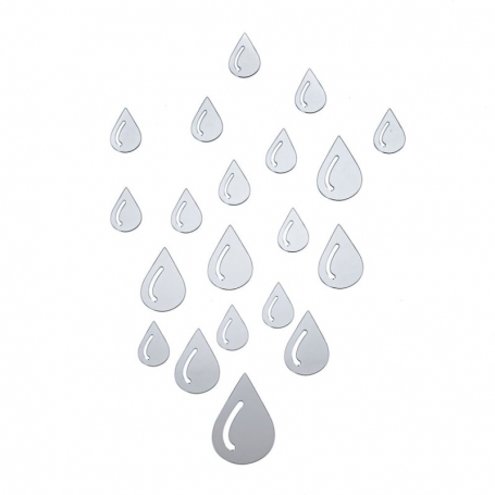 Дзеркальний декор акриловий самоклеючий Краплі срібло,20шт (D) SW-00002492