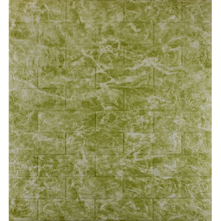 Самоклеюча декоративна 3D панель під цеглу темно-оливковий мармур 700x770x5 мм