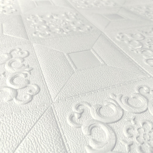 Самоклеющаяся 3D панель белая орнамент 700x700x3мм