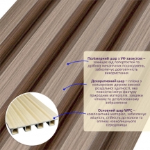 Декоративная WPC стеновая рейка 3000*160*23мм (D) SW-00001853